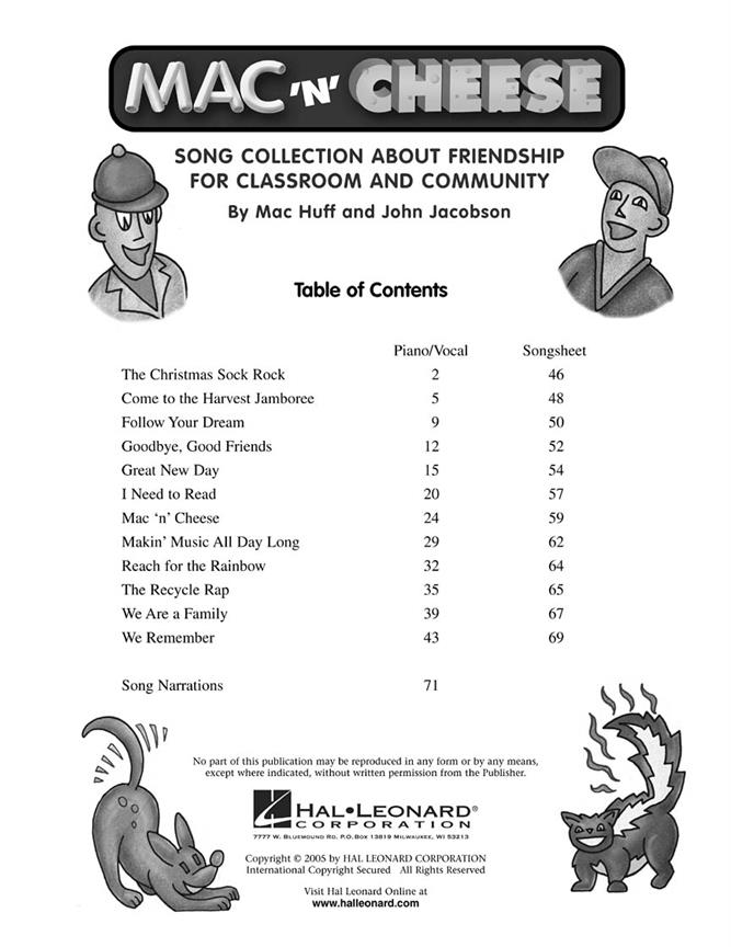 Mac 'n' Cheese - Song Collection About Friendship : ShowTrax CD