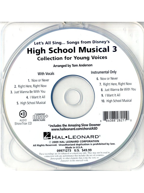 Let's All Sing Songs From Disney's High School Musical 3 (Showtrax CD)
