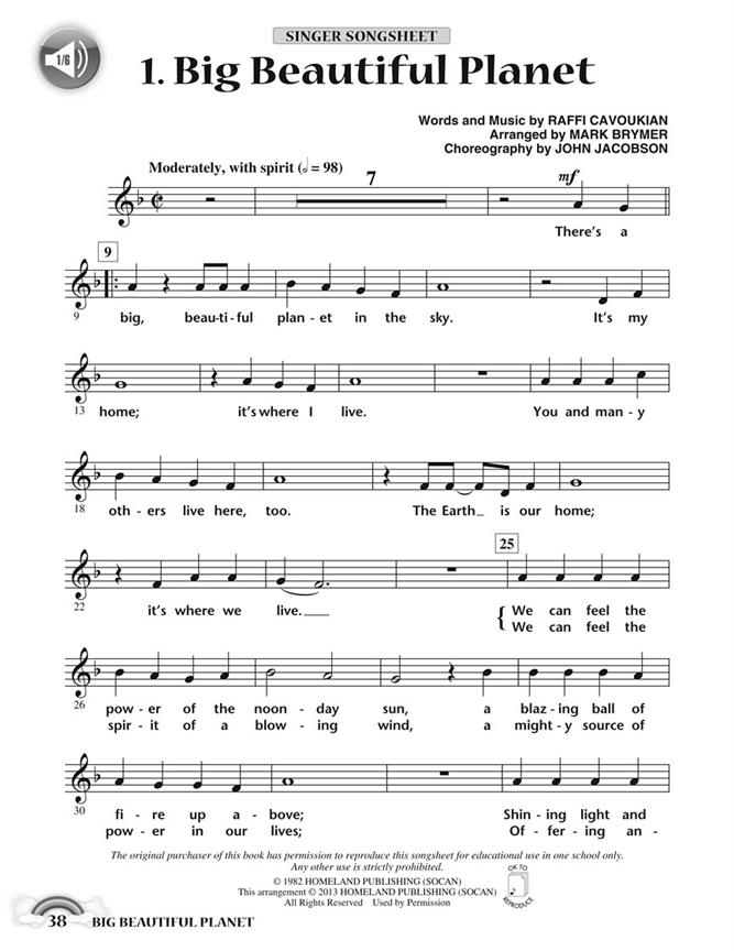 Big Beautiful Planet: A Musical Revue Featuring Songs By Raffi (Classroom Kit)
