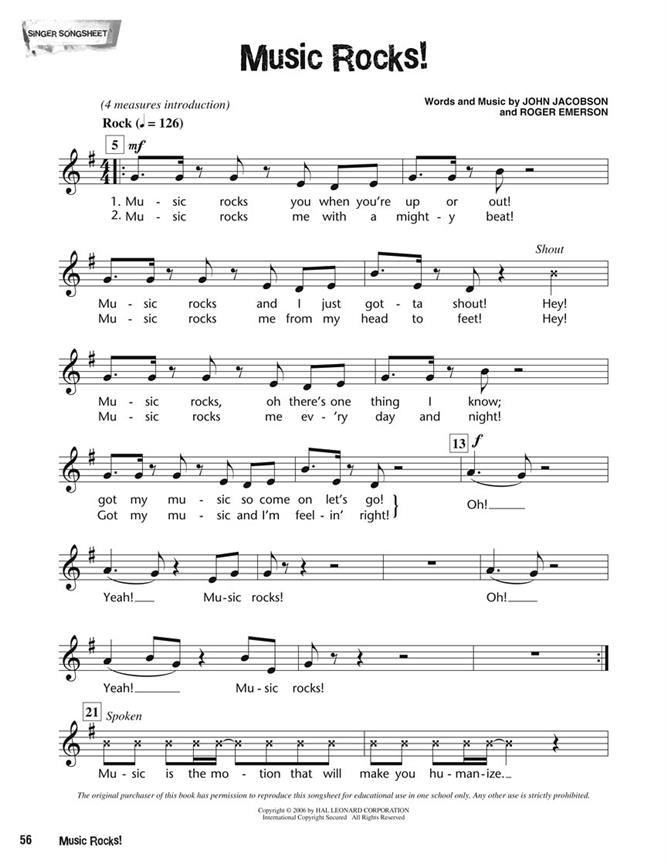 Music Rocks! : Songs for Assembly, Classroom and Special Occasions