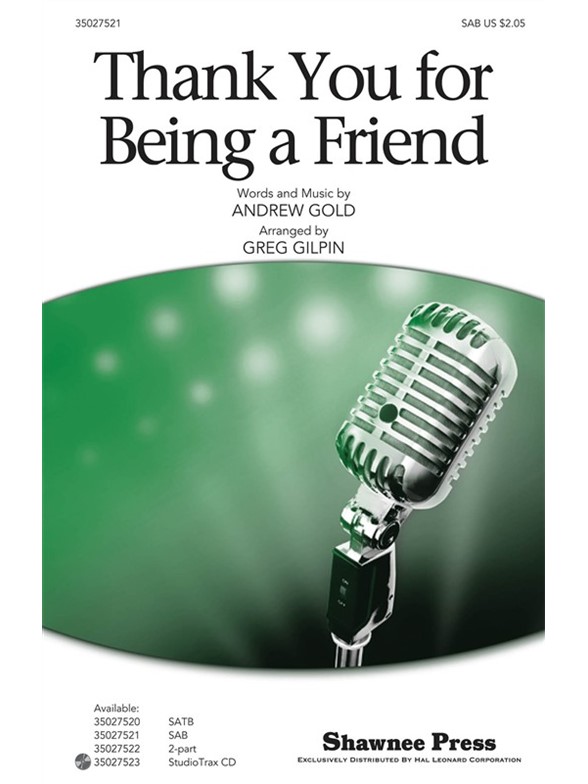 Gold Thank You For Being Friend Sab