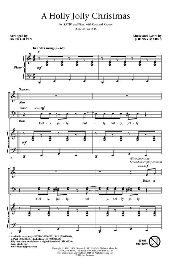 Johnny Marks: A Holly Jolly Christmas (Arr. Gilpin) (StudioTrax CD)
