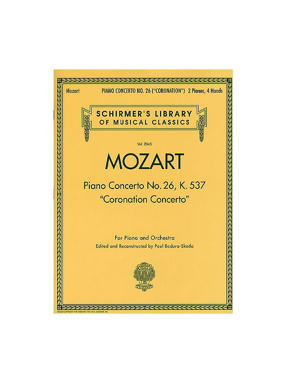 W.A Mozart: Piano Concerto No.26 In D 'Coronation' K.537 (2 Piano Score)