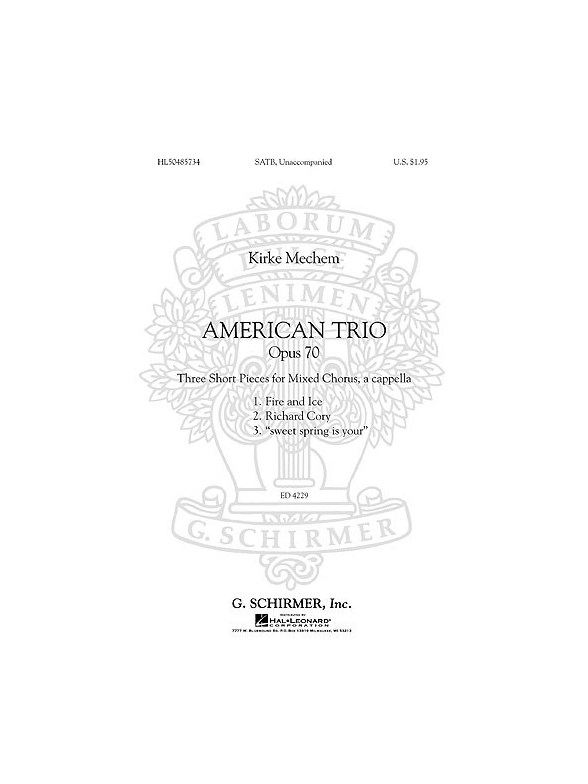 Kirke Mechem - American Trio, Opus 70