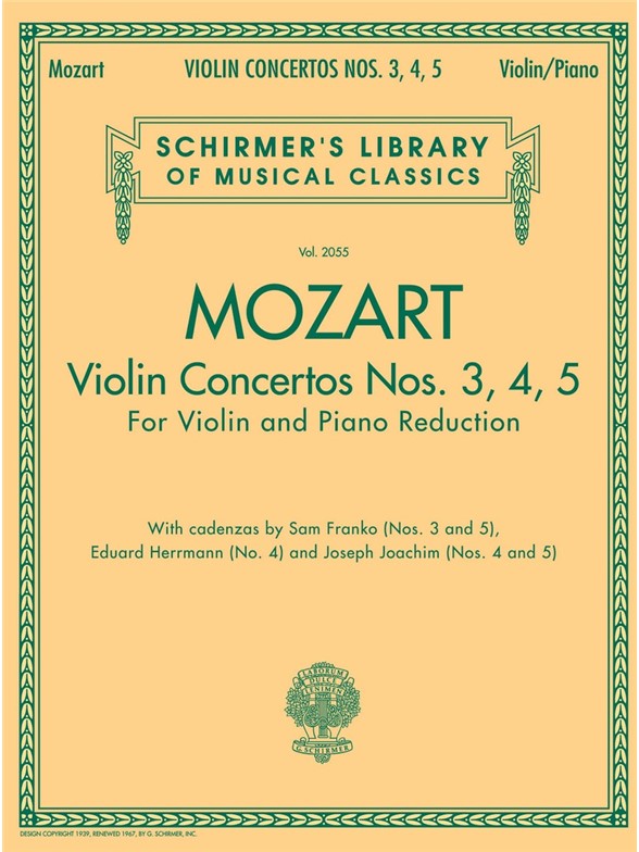 W. A. Mozart: Violin Concertos Nos. 3, 4, 5
