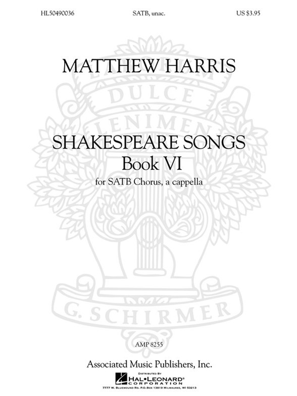 HARRIS MATTHEW SHAKESPEARE SONGS BOOK 6 SATB A CAPPELLA CHORAL