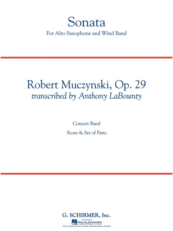 Robert Muczynski: Sonata For Alto Saxophone, Op. 29