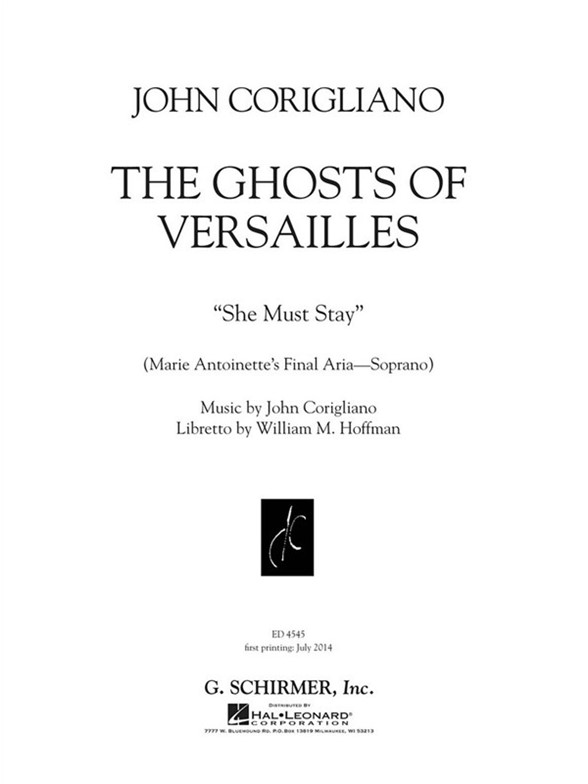 John Corigliano: She Must Stay (From The Opera 'The Ghosts Of Versailles')
