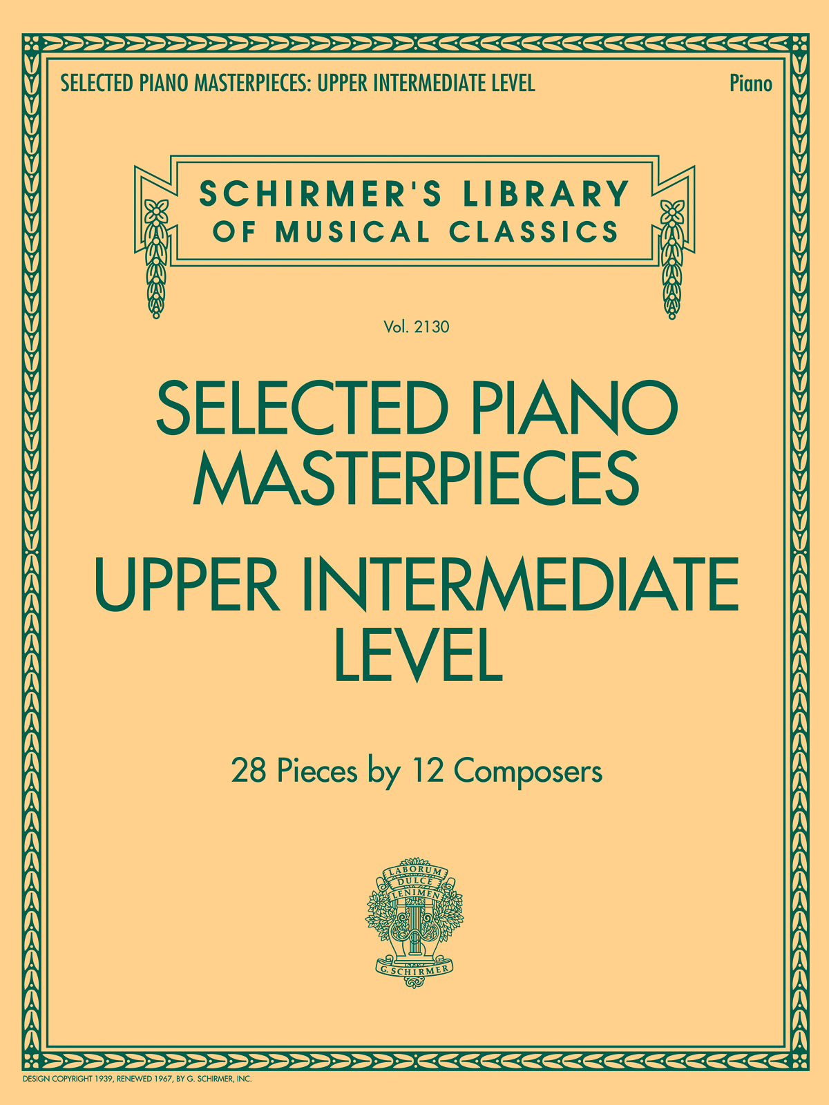 Selected Piano Masterpieces - Upper Intermediate Level (Piano Book)