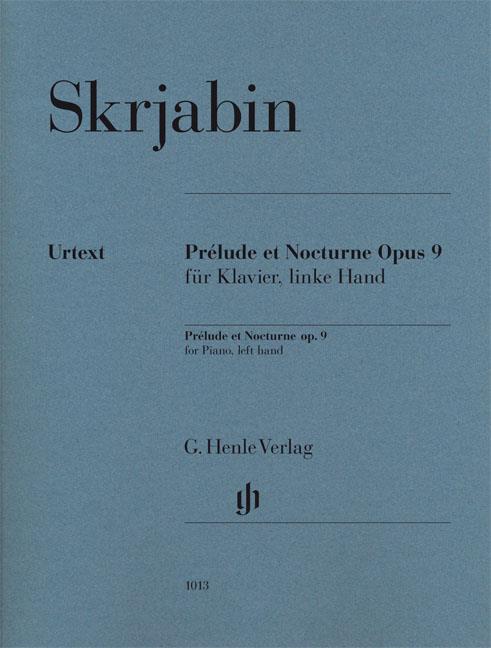 SKRJABIN ALEXANDER PRELUDE ET NOCTURNE OP9 PIANO LEFT HAND URTEXT BOOK
