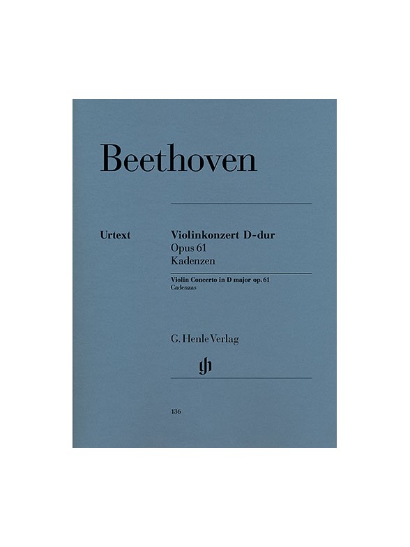 Beethoven: Violin Concerto D Op.61 Cadenzas (Henle Urtext Edition) - Piano Solo