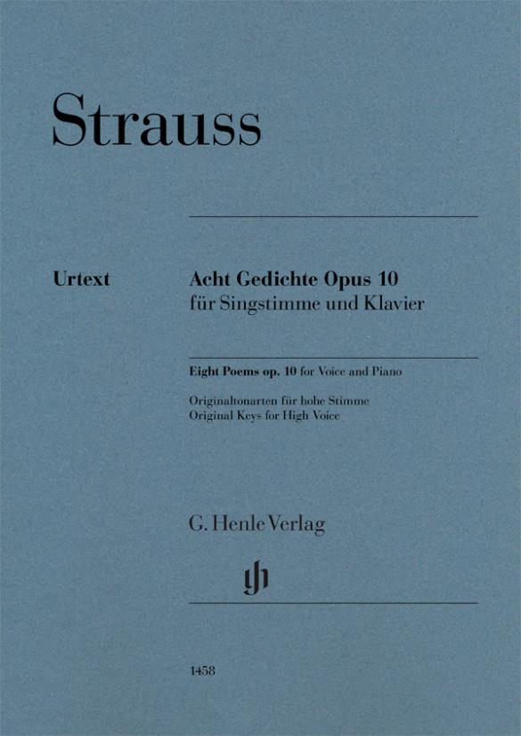 Acht Gedichte Opus 10 für Singstimme und Klavier : Originaltonarten für hohe Stimme