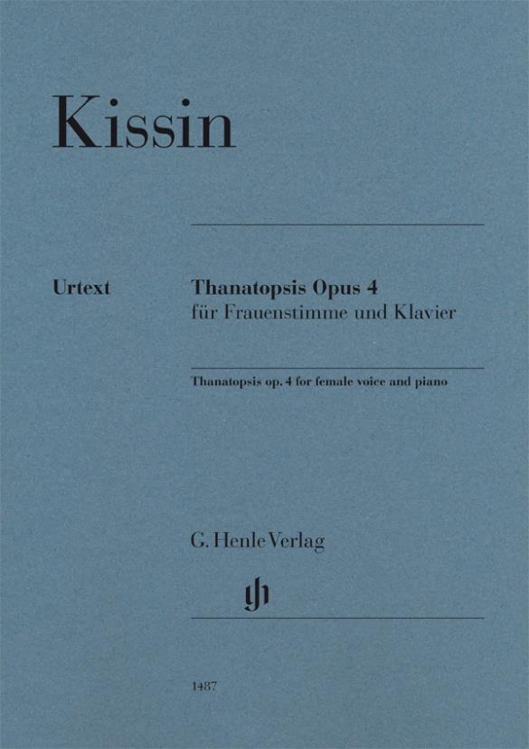 Thanatopsis op. 4 für Frauenstimme und Klavier : Thanatopsis op. 4 for female voice and pian