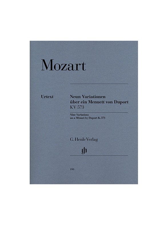 W.A. Mozart: 9 Variations On A Minuet By Duport KV. 573