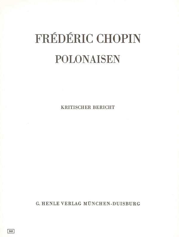 Frederic Chopin: Polonaisen - Kritischer Bericht