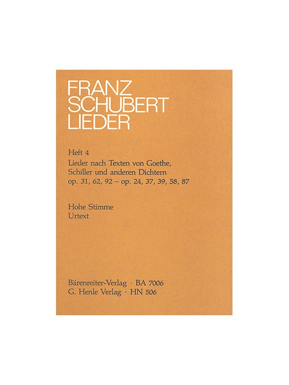 Franz Schubert: Songs with Lyrics by Goethe, Schiller and other Poets
