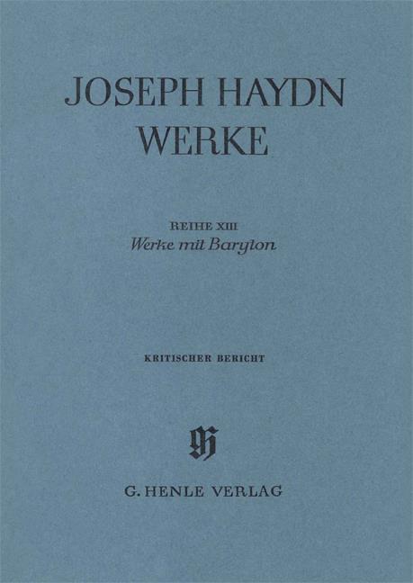 Haydn Wks Barytone Comp Ed Crit Rpt