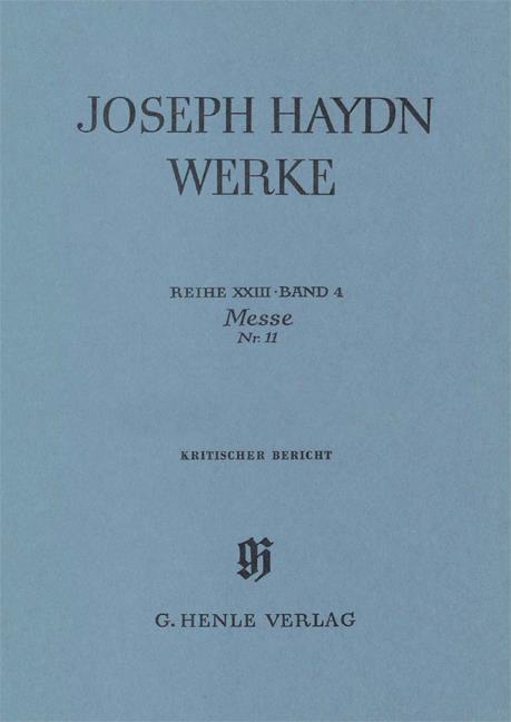 Franz Joseph Haydn: Reihe XXIII Band 4 - Messe No.11