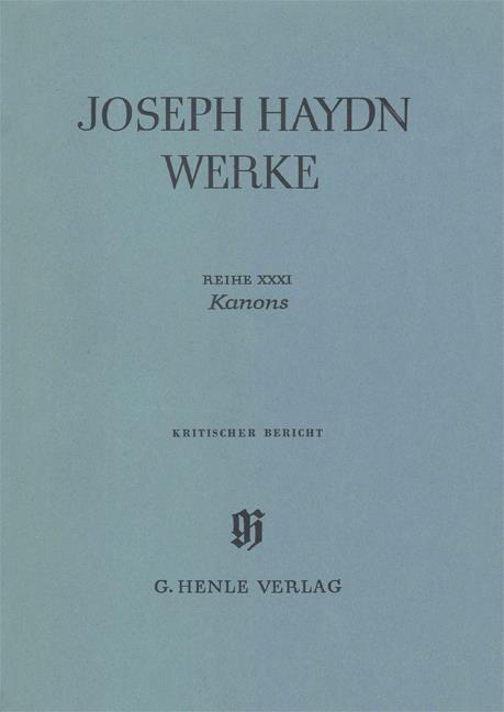 Franz Joseph Haydn: Canons - Critical Report