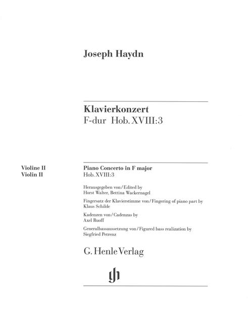 Franz Joseph Haydn: Concerto for Piano (Harpsichord) and Orchestra F major Hob. XVIII:3