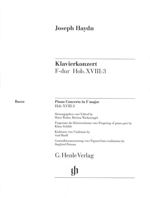 Franz Joseph Haydn: Concerto for Piano (Harpsichord) and Orchestra F major Hob. XVIII:3