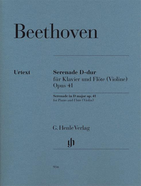 Beethoven Serenade In D Major Op. 41 For Flute (Violin) & Piano Bk