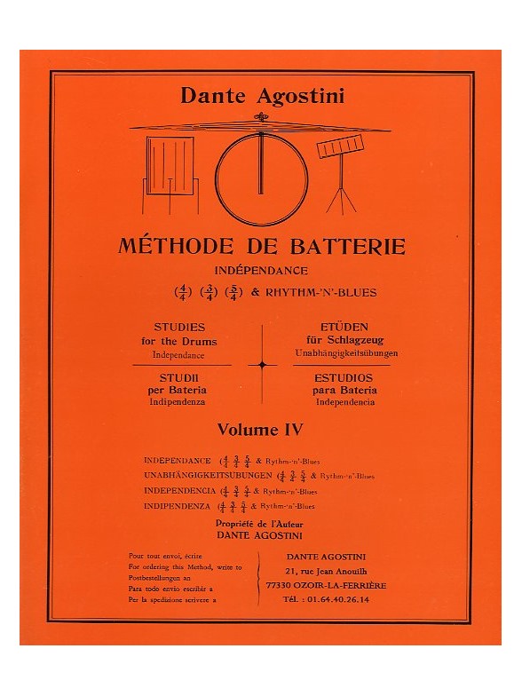 Dante Agostini: Méthode de Batterie: Indépendance - Volume 4