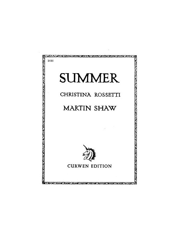 Shaw, M Summer Voice/Piano