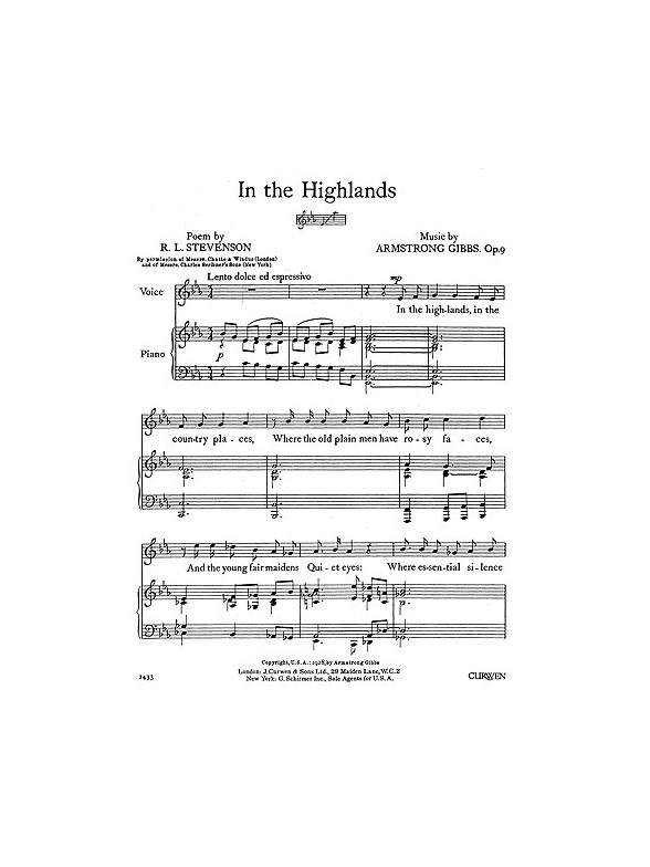 Cecil Armstrong Gibbs: In The Highlands (Voice/Piano)