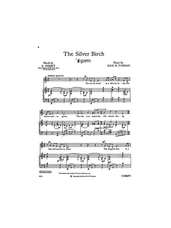 Thiman, E The Silver Birch Voice And Piano
