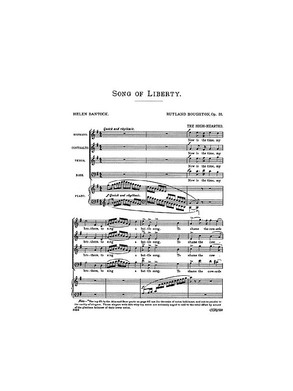 Rutland Boughton: Song Of Liberty Op.31