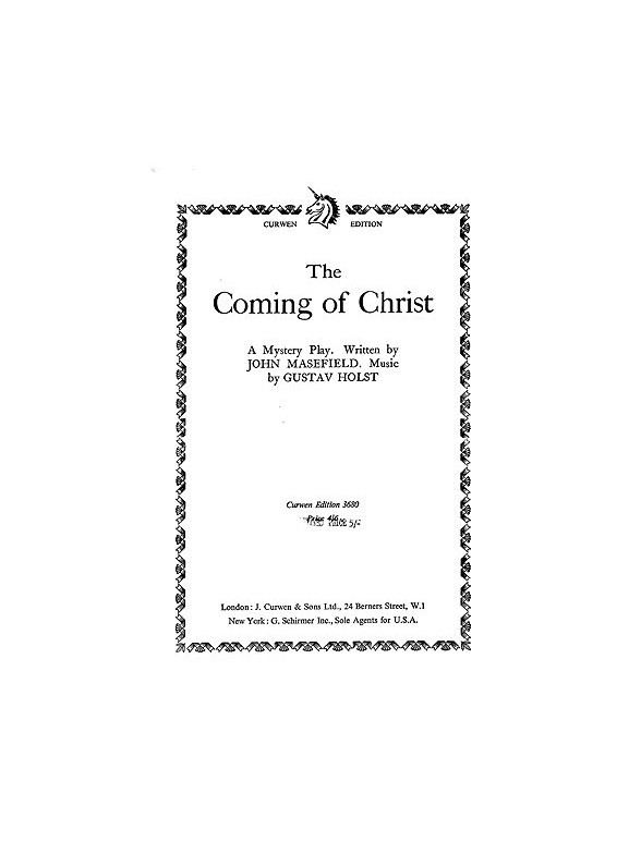 Holst Coming Of Christ Vocal Score