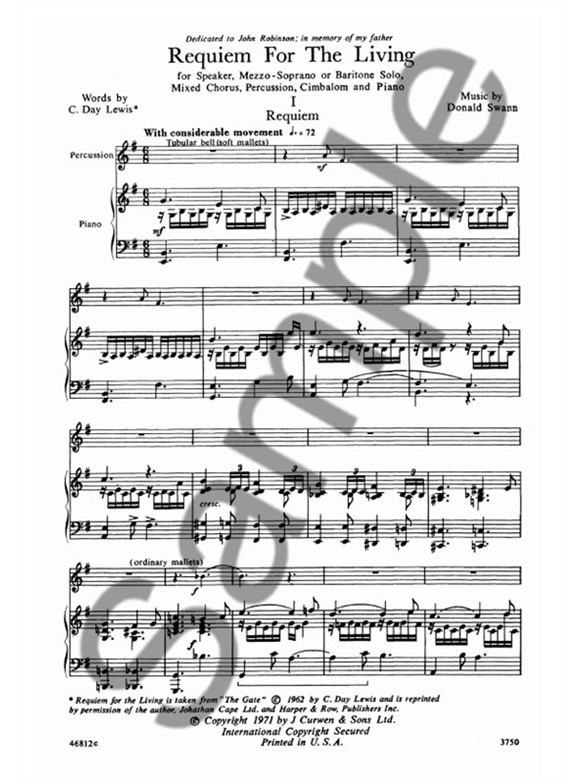 Donald Swann: Requiem For The Living Vocal Score