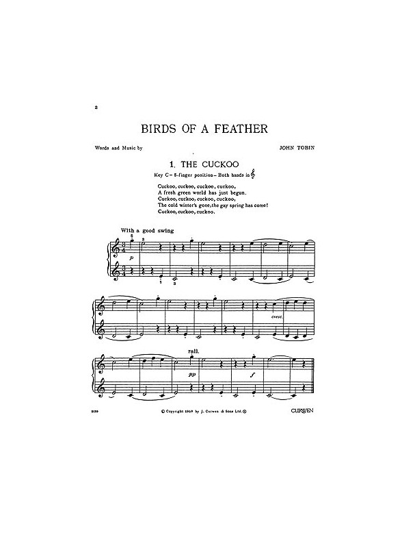 Tobin, J Birds Of A Feather (Not From Tv) Piano