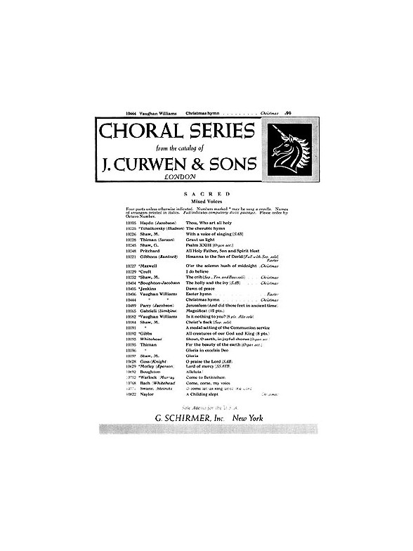 Williams, V Christmas Hymn Satb