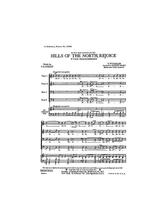 Cassler, G Hills Of The North, Rejoice Ttbb