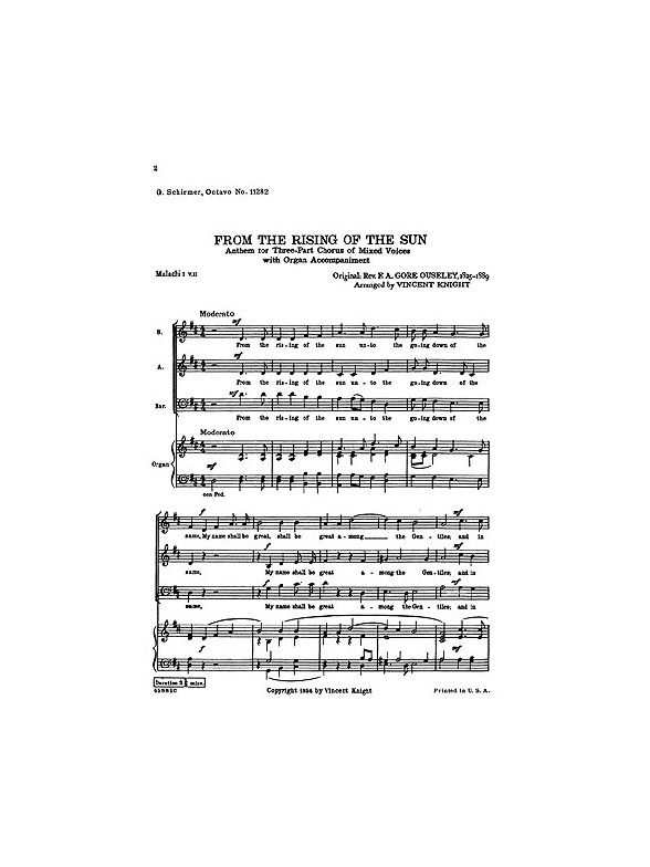 F.A. Gore Ouseley: From The Rising Of The Sun (SAB)