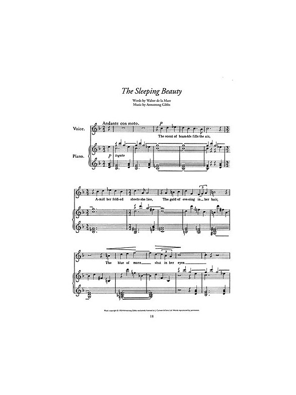 Armstrong Gibbs The Sleeping Beauty Voice/Piano
