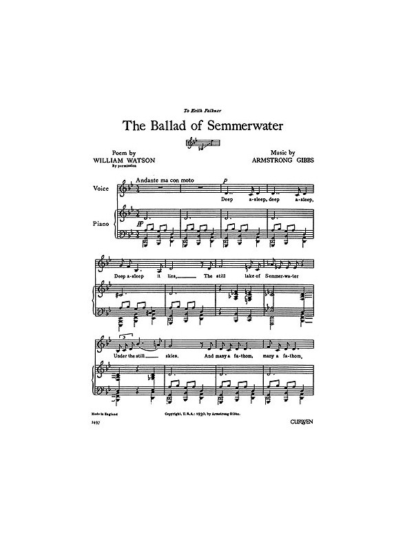 Cecil Armstrong Gibbs: The Ballad Of Semmerwater (Voice/Piano)