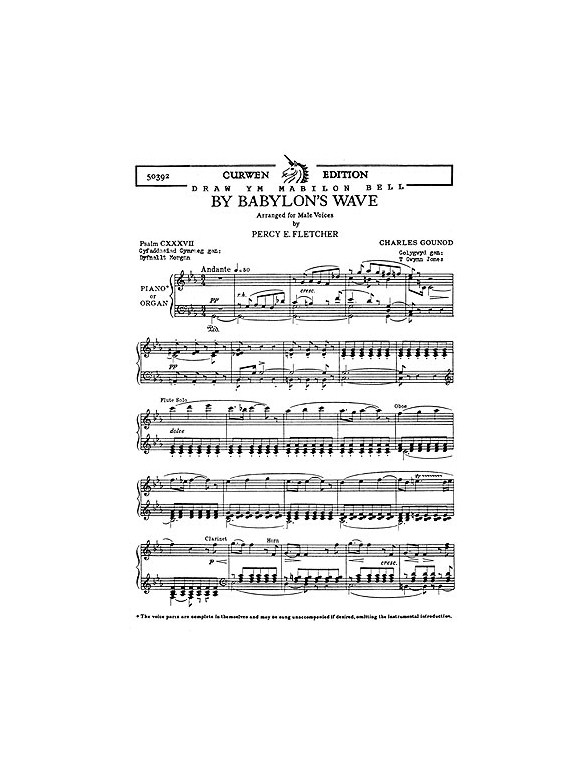 Charles Gounod: By Babylon's Wave (arr. Fletcher) (TTBB - Welsh Text)