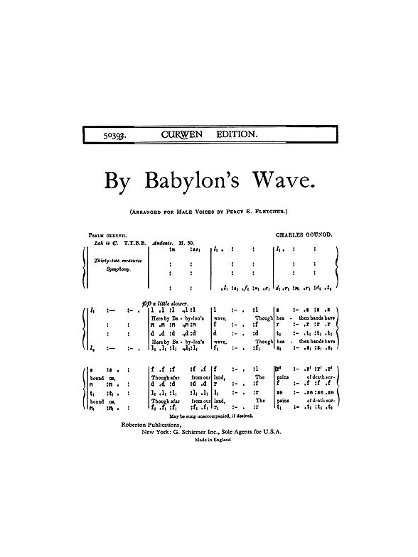Gounod, C By Babylon's Wave Ttbb(Tonic)