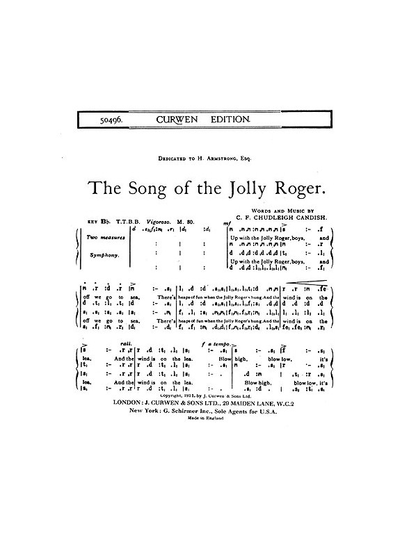 C.F. Chudleigh Candish: The Song Of The Jolly Roger (TTBB Tonic Sol-Fa)