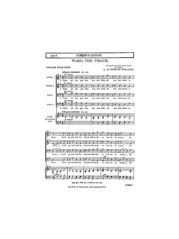 Ralph Vaughan Williams: Ward The Pirate (TTBB)