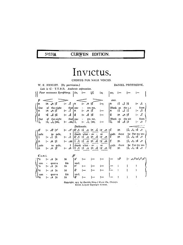 Protheroe, D Invictus Ttbb (Tonic)
