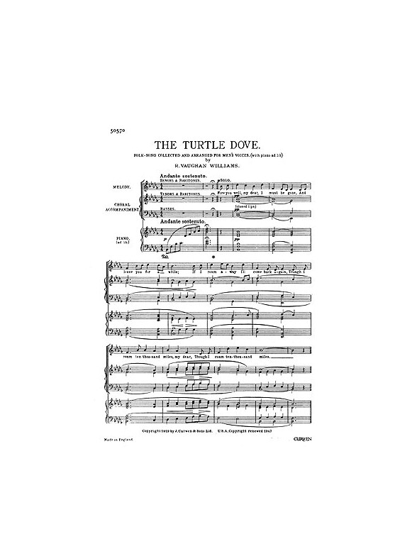 Ralph Vaughan Williams: The Turtle Dove (TTBB)