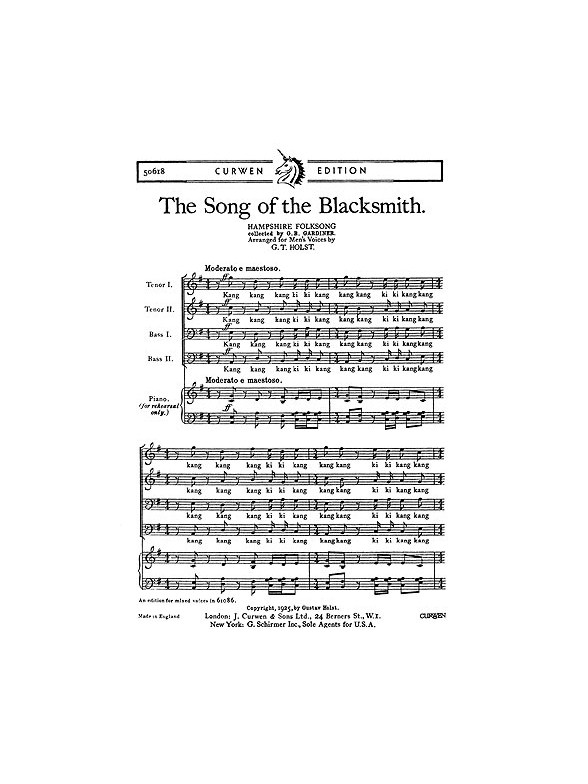 Gustav Holst: The Song Of The Blacksmith (TTBB)