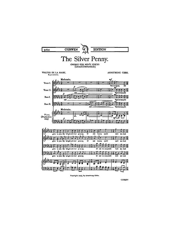Armstrong Gibbs The Silver Penny Ttbb (Unaccompanied)