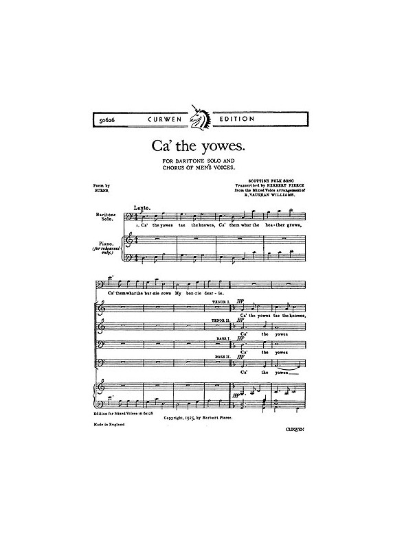 Vaughan Williams: Ca' The Yowes To The Knowes (Bar/TTBB)