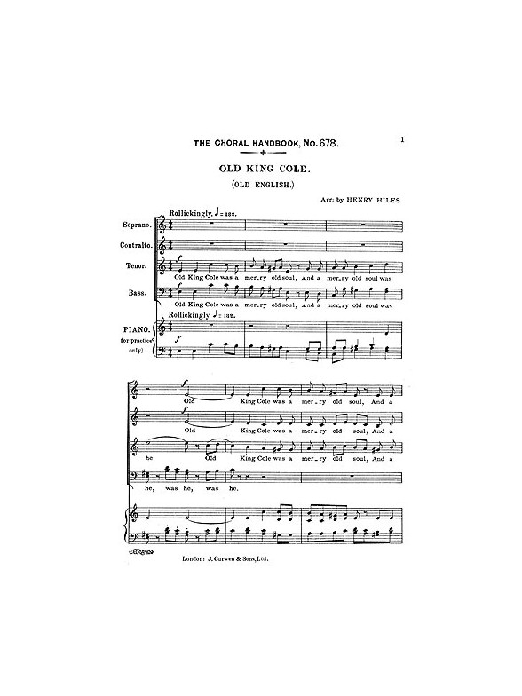 Hiles Old King Cole Satb