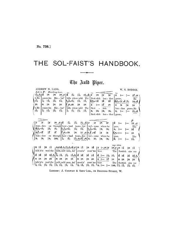 Roddie The Auld Piper Satb Tonic
